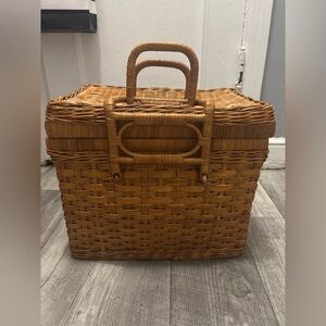 vintage woven large picnic basket